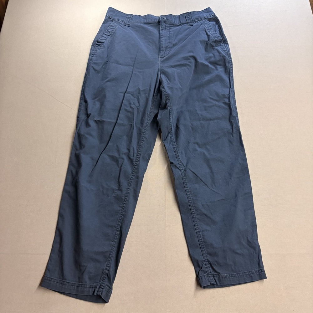 Old Navy High-Rise OG Chino Pants Navy Blue Straight Leg Tall Size L